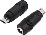 AAOTOKK DC 5.5x2.1mm Female to Micro USB Male 5V Power Adapter Cable 2 Pack view 1