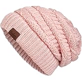 Somaler Knit Beanie Hat for Women Oversize Chunky Winter Slouchy Beanie Hats Ski Cap