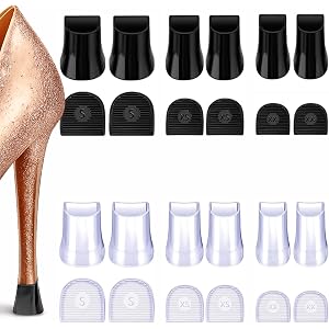 Grepol-V 24 Pcs Heel Caps for High Heels, Heel Repair Caps Covers & Heel Stoppers 3 Sizes Heel Cover Perfect for Outdoor Wedd
