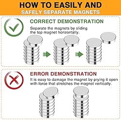 TRYMAG Small 150Pcs Neodymium Magnets, 12x2mm Tiny