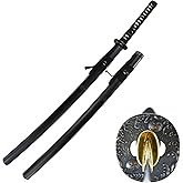 MAKOTO Handmade Sharp Katana Black Japanese Samurai Sword 40" (Warlord)