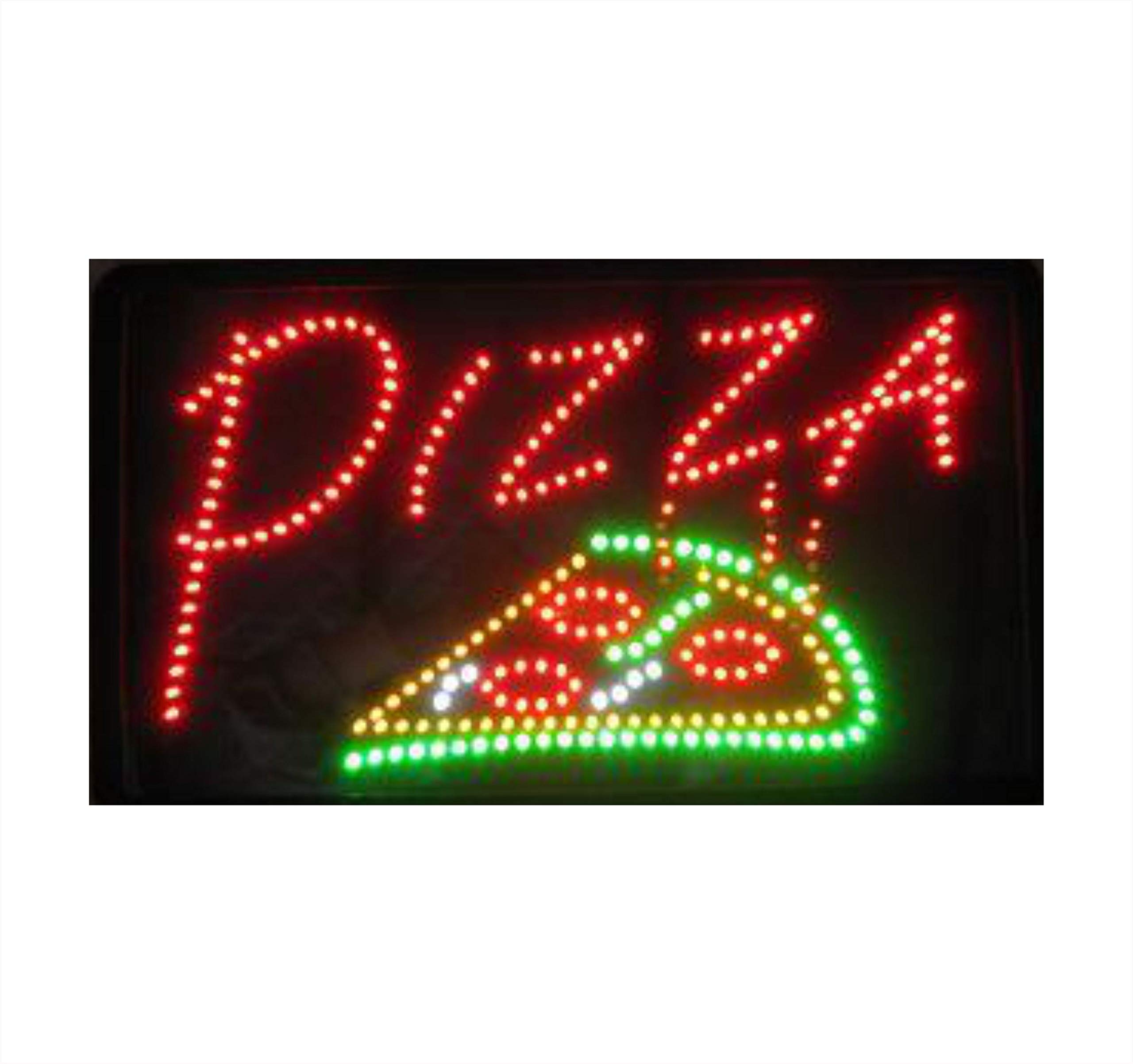 = Pizza = 54cm x 31cm x 2cm The Original SSS® Flashing Bright LED Sign Hanging NEON Animated Thin Indoor Shop Display