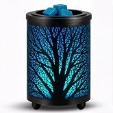 Leyoue Electric Wax Melt Warmer PTC Heating Plate with 7 Colors LED Changing Light Wax Warmer Fragrance Warmer for Home Office Gifts & Decor(Black Forest)