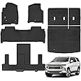 Floor Mats &Trunk Mat with Backrest Mat for 2021-2024 2025 Chevrolet/Chevy Suburban/GMC Yukon XL 7 Seats All Weather TPE Protection Floor Liners Full Set for Chevrolet Suburban Accessories