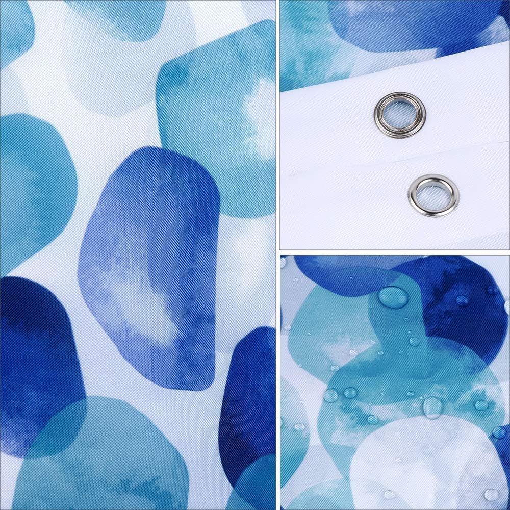 ARICHOMY Shower Curtain Set Bathroom Fabric Fall Curtains Waterproof Colorful Funny with Standard Size 72 by 72 (Blue): Kitchen & Dining