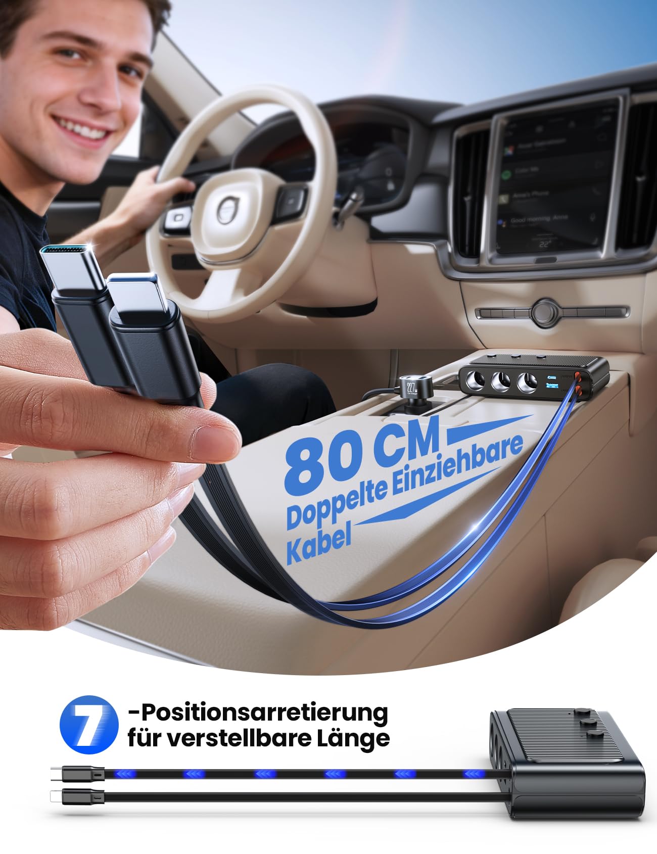 JOYROOM 227W Zigarettenanzünder Verteiler 9 in 1 Auto KFZ Ladegerät Adapter 2