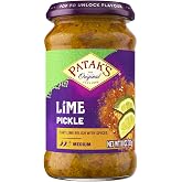 Patak&rsquo;s Medium Lime Pickle - Authentic Indian Pickle Relish w/Lime Dices, Mustard Seeds &amp; Aromatic Spices - Perfect for Sandwiches, Curries &amp; Cold Meats - Indian Pickle - 10oz Jar (Pack of 1)