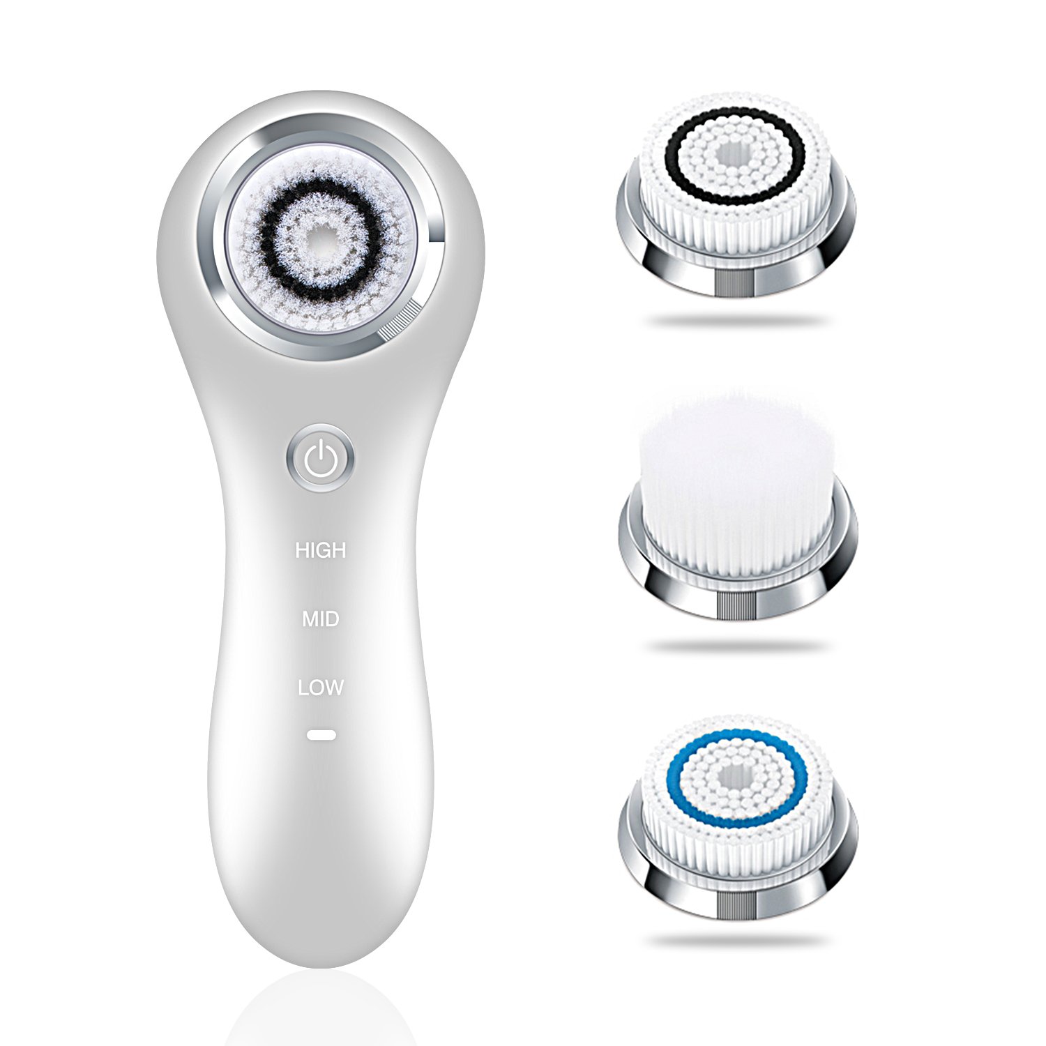 Hangsun Facial Cleansing Brush Sonic Vibrating Face Brush Skin Care for Cleaning Exfoliating and Massaging with Wireless Charging, IPX7 Waterproof, 3 Speed Settings: Beauty