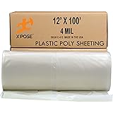 Husky Plastic Sheeting Clear 4ml 20ft X 100ft Paint Drop Cloths Amazon Com