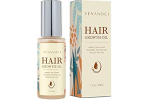 VENANOCI ㅤ Hair Growth Oil with Rosemary & Biotin: Natural Hair Regrowth Serum for Women & Men – Anti Hair Loss & Thinning Treatment – Promotes Thicker, Fuller, Stronger, Healthier Hair – All Hair Types