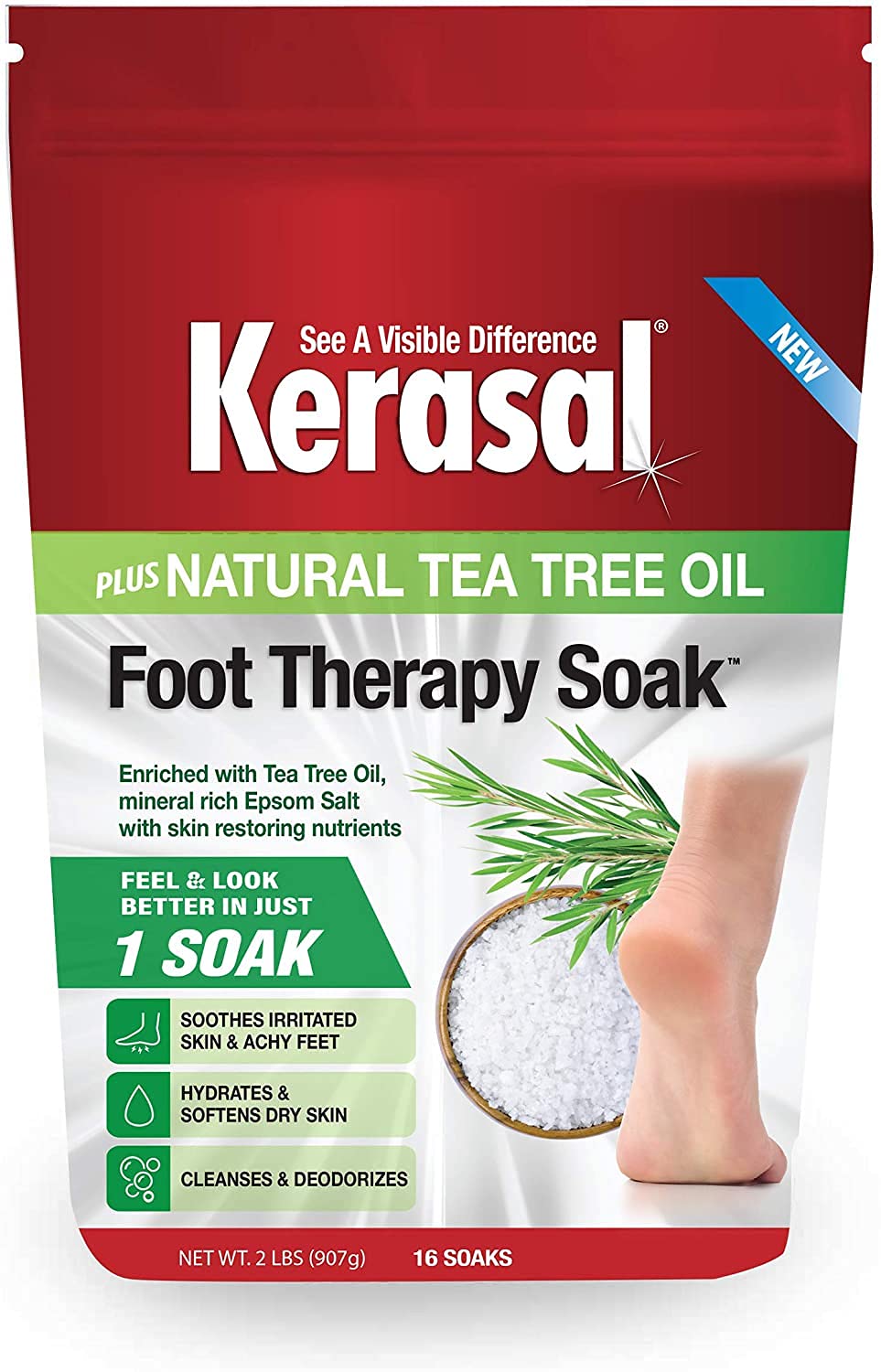 Kerasal Foot Therapy Soak, Foot Soak for Achy, Tired and Dry Feet, 2 lbs