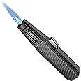 Butane Torch Lighter, Upgrated Refillable Kitchen Cooking Torch Windproof Adjustable Flame Solar Beam Torch Blow Torch with Safety Lock for Baking Creme Brulee HGT-198 (Butane Gas Not Included)