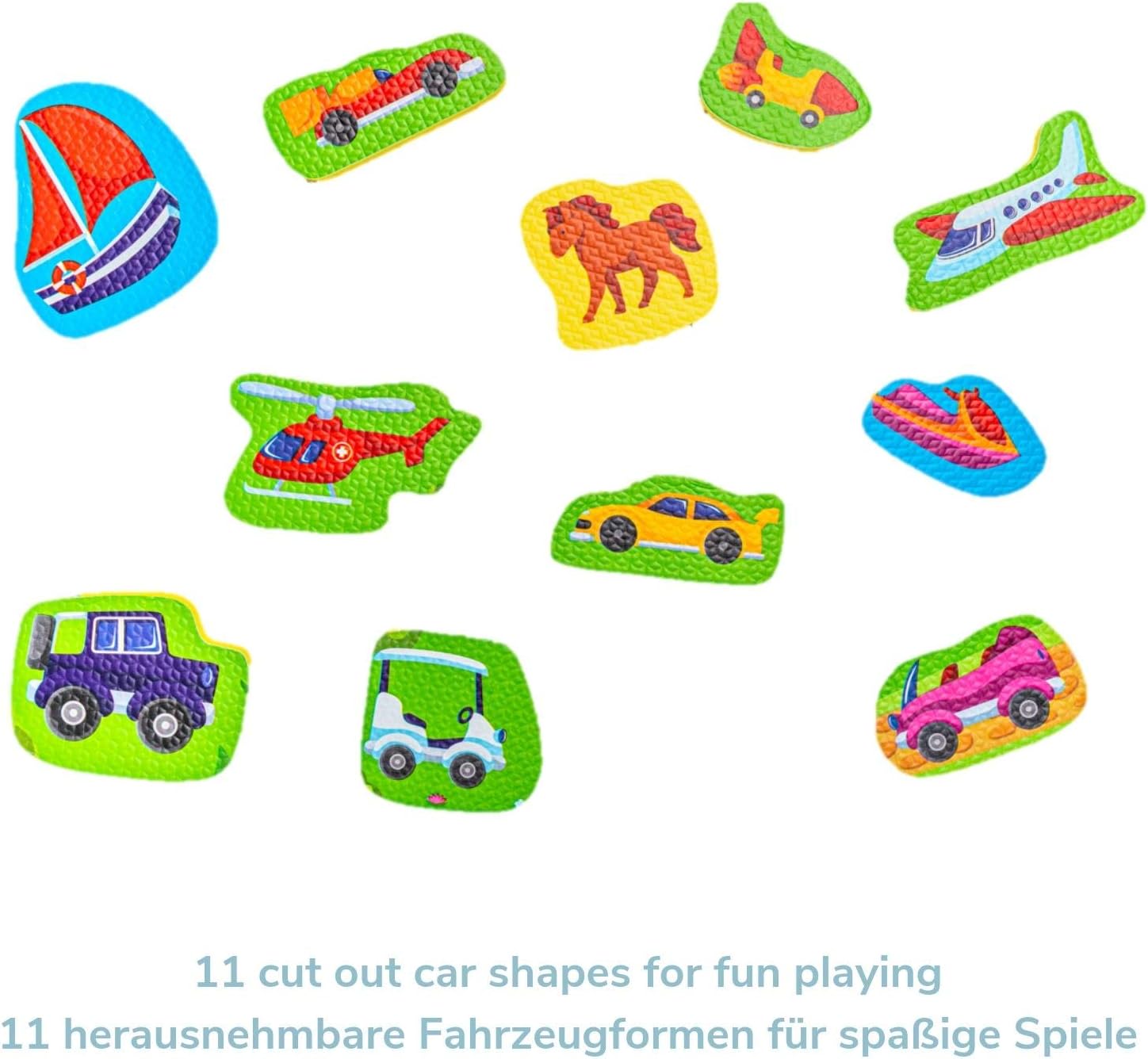 Hakuna Matte Children's City Puzzle Rug 1.2 x 1.2 m, 16 Interlocking Foam Tiles, Children's Rug 20% Thicker and Soft - Image 5