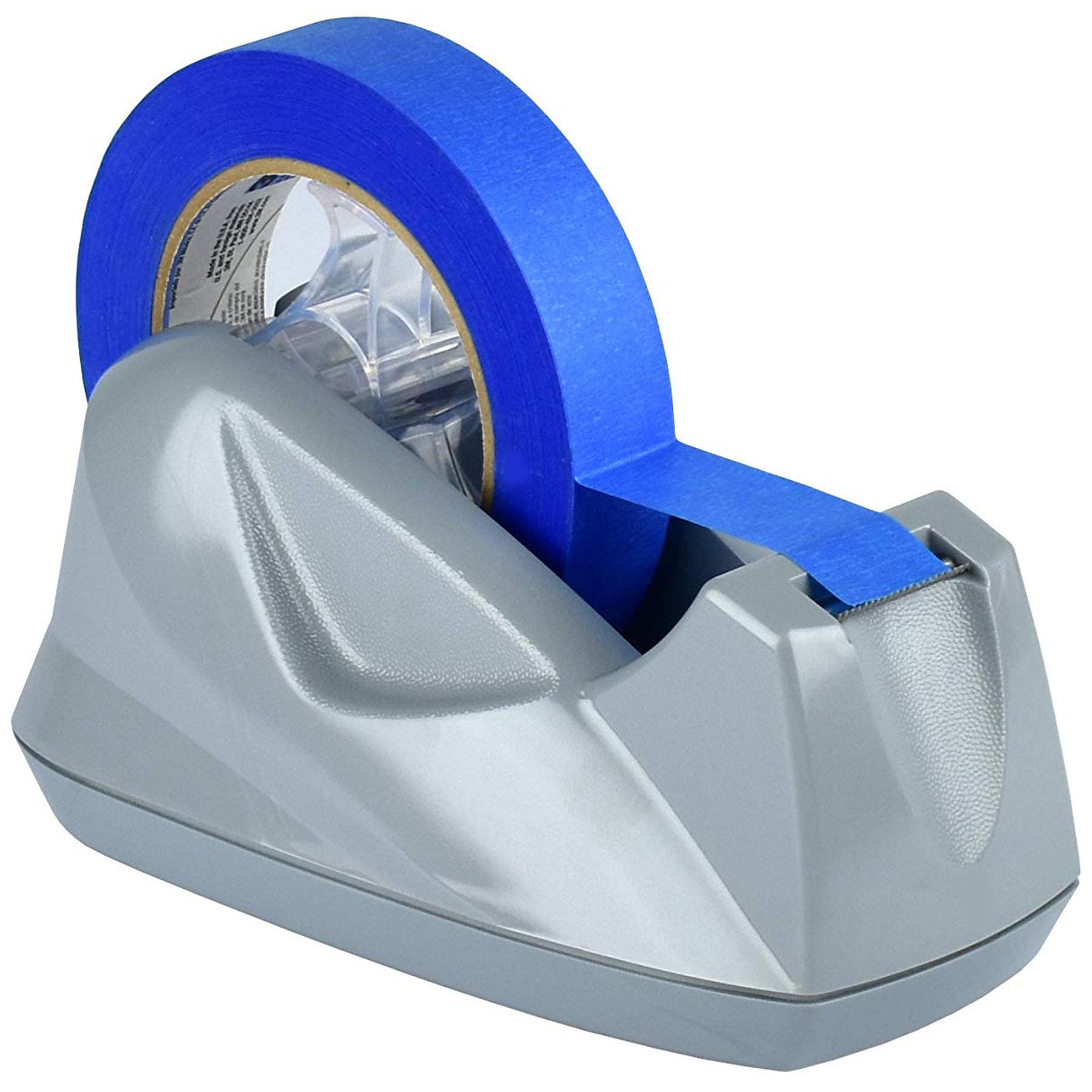 Acrimet Premium Desktop Tape Dispenser Jumbo, Plastic, Non-Skid Base (Heavy Duty) (Platinum Silver Color)
