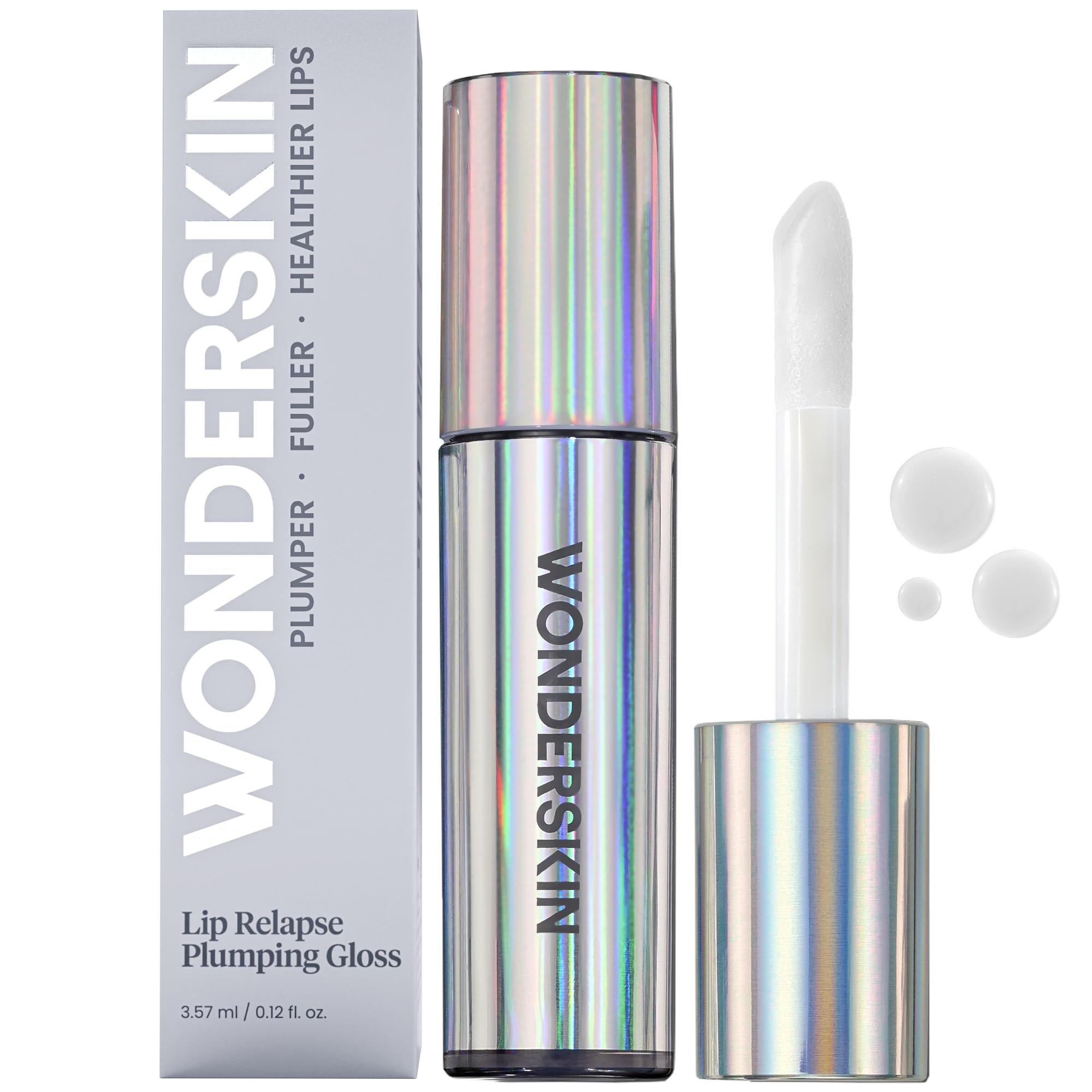 Wonderskin Lip Relapse Plumping Gloss – Lip Plumper Gloss for Fuller-Looking Lips with Hydrating, Non-Sticky, High-Shine Finish