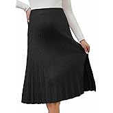 MARI GABRIEL Womens Maternity Pleated Skirt Sweater Knit Casual High Waist Pregnancy Midi A Line Office Work Skirts