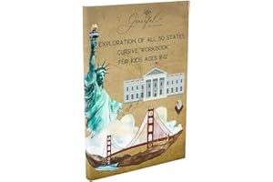 Exploration of All 50 States Cursive Workbook for Kids 8-12: A Handwriting Practice Book (Graceful By Design's Cursive Workbooks)