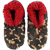 Lazy One Women's Moose & Bear Fuzzy Slippers | Non-Skid, Cute Animal Designs, Holiday Gifts for Women, Fuzzy Socks, Cozy Socks, Indoor Slippers, Small Gifts