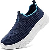 STQ Women's Slip on Sneakers Wide Toe Box Walking Tennis Shoes Cushion Sole Comfortable Orthopedic Arch Support Breathable Plantar Fasciitis Non-Slip Athletic Gym Workout Shoe