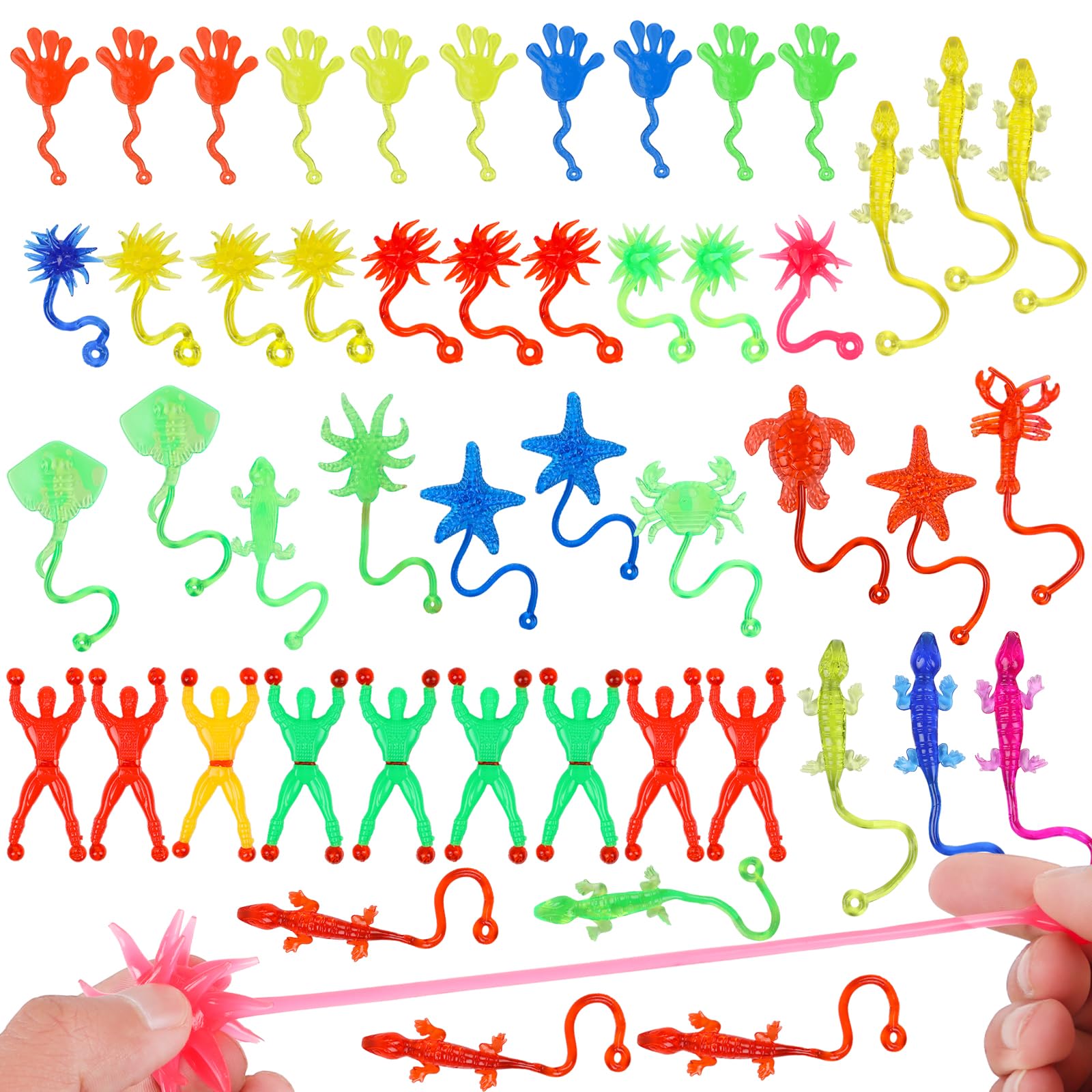 Sticky Rope Toy LOKIPA 50PCS Stretchy Sticky Toy, Sticky Hands for Kids Stretchy Toys ...
