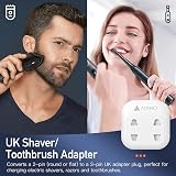 AUNNO Double Shaver Plug Adaptor UK 2500W 2 Way 10A Fuse CE UKCA view 4