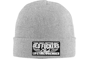bamgen Old Fuckers Club Beanie Vintage 100% Bitter Lifetime Member Knit Hat Black
