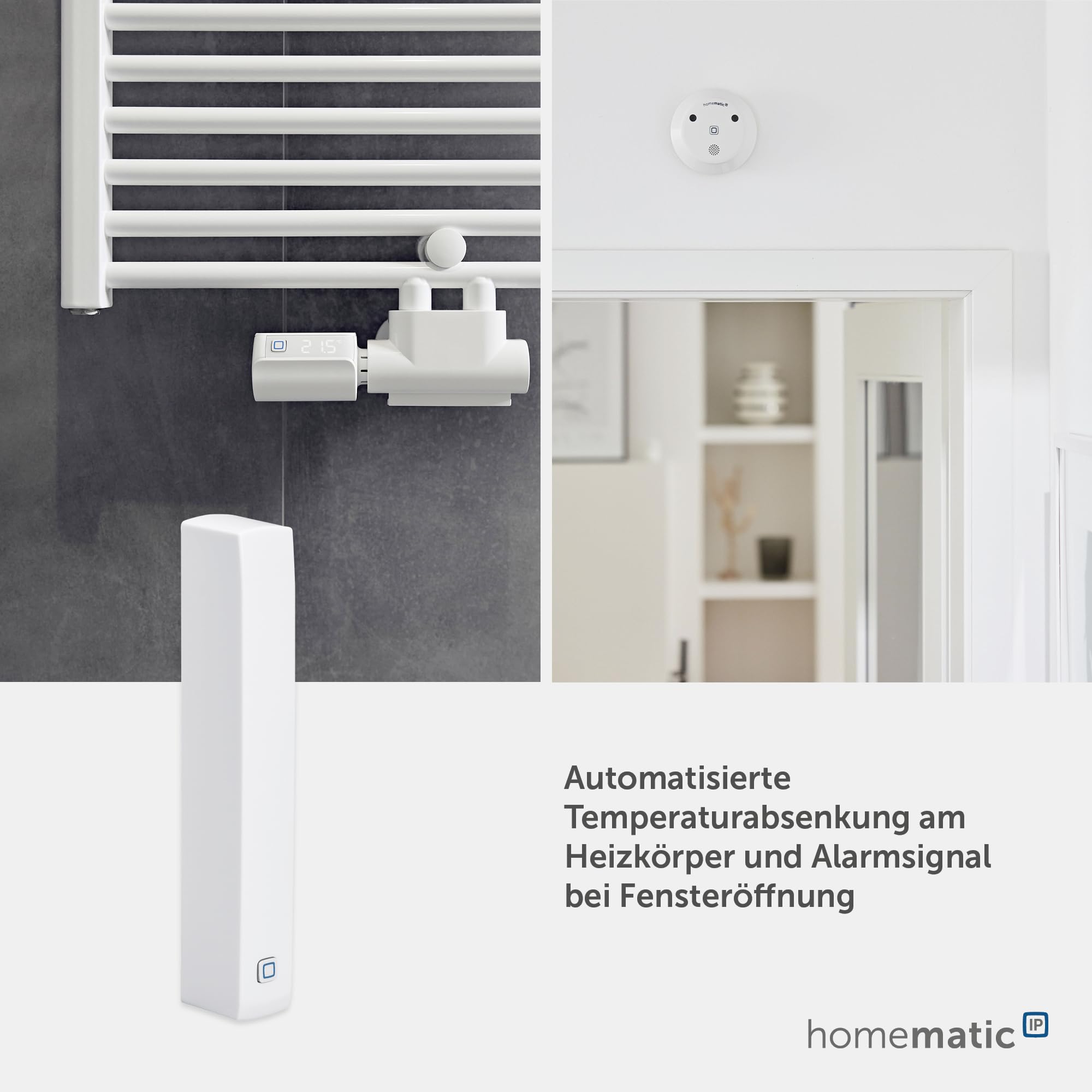 Homematic IP Smart Home Fenster- und Türkontakt, optisch, weiße + braune Abdeckung, digitaler Sensor, effizient Heizen, Fensterüberwachung per App, Energie sparen, Alexa, Google Assistant, 157857A0 6