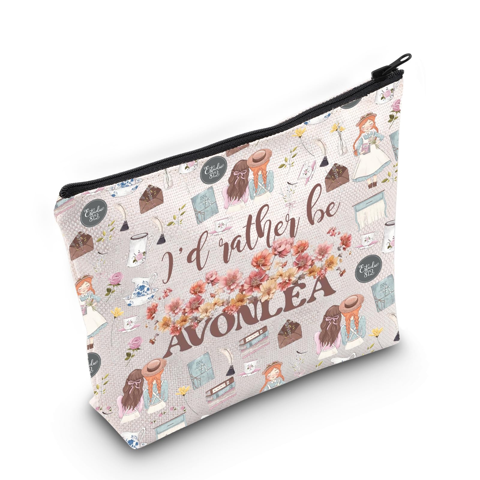 LEVLO Anne Green Fans Cosmetic Bag Movie Fans Gift I'd Rather Be in Avonlea Makeup Zipper Pouch Bag for Women in Avonlea Full Bag