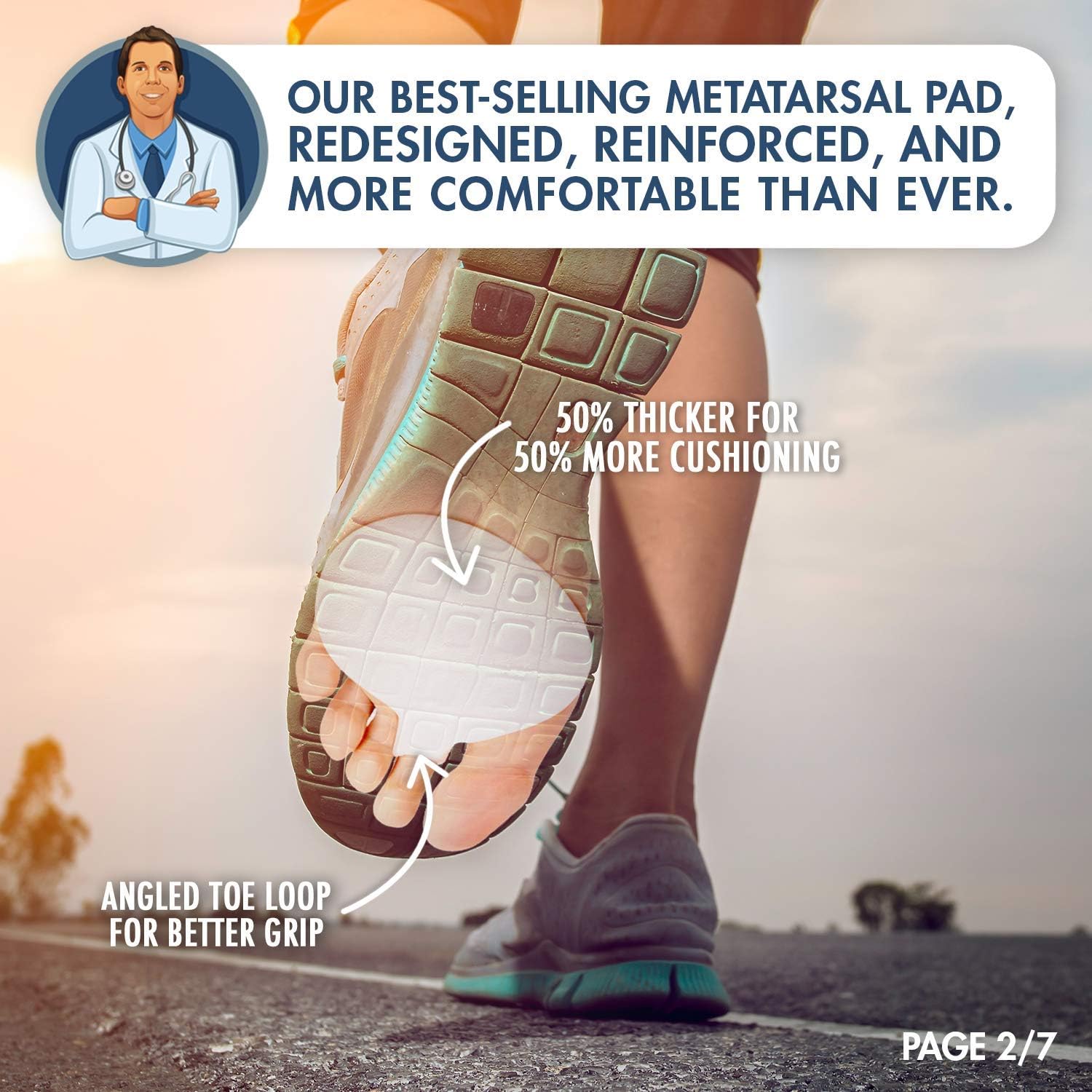Dr. Frederick's Original Metatarsal Pads Plus - 4 Pieces - 50% More Cushioning - Foot Pads for Women & Men: Health & Personal Care