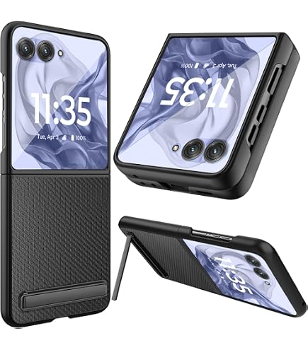 NINKI Flip Case Für Motorola Razr 50 Ultra 2024 – Mit Scharnierschutz, Schwarz, Dünn