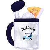 4 Piece Plush My First Golf Play Set with Sensory Toys for Baby, Blue Stripe, 9 inch