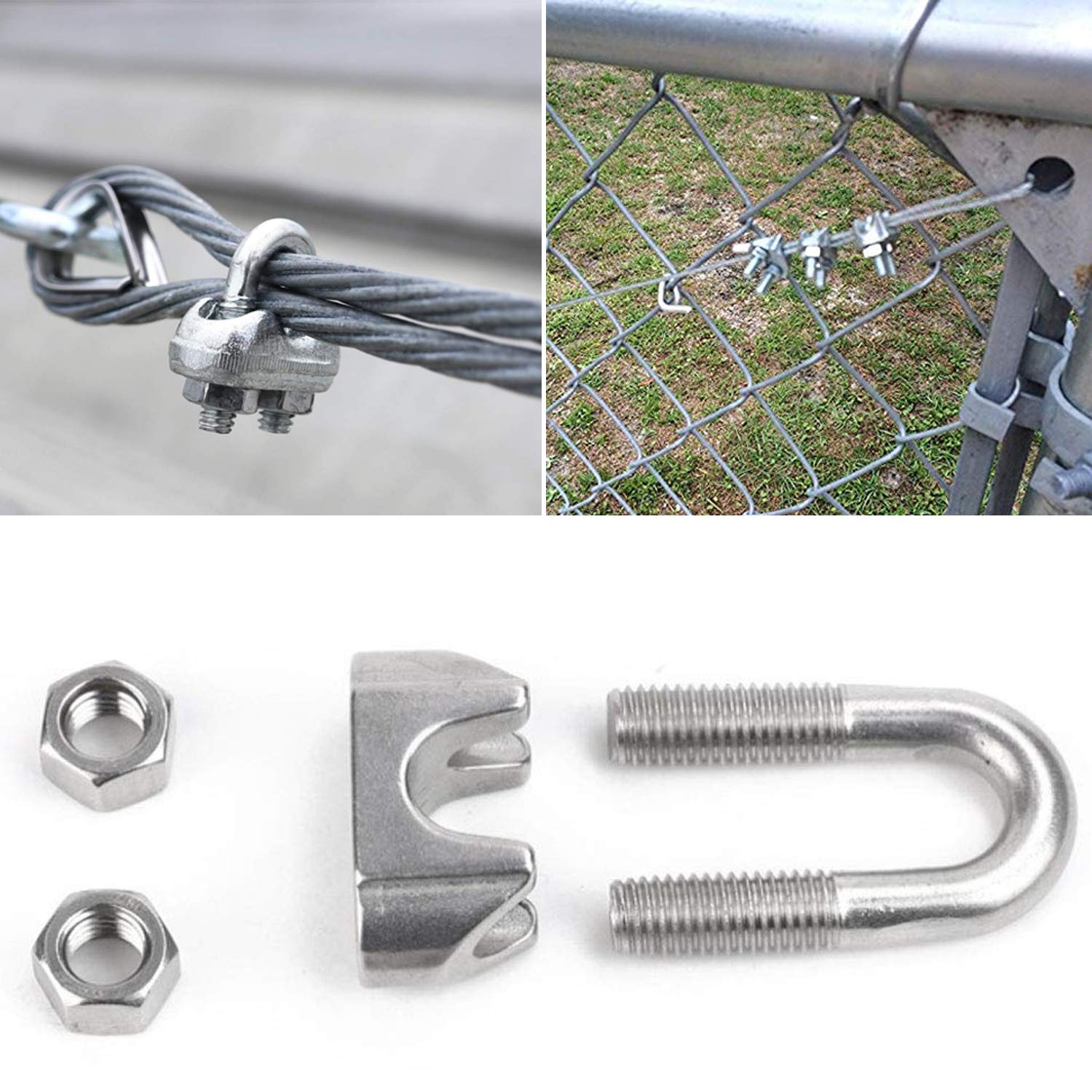20 pieces of 304 Stainless Steel Wire Rope Clamp, M6 Cable Clamp for ...