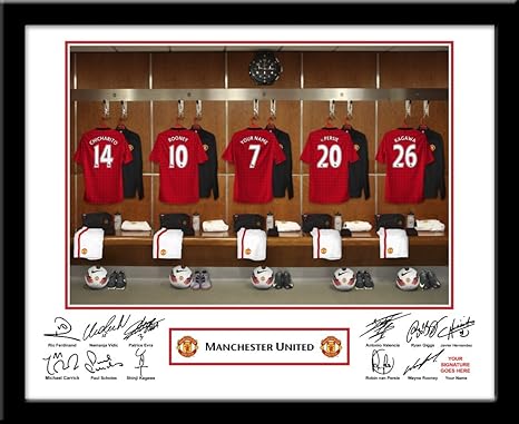 Amazon Com Personalized Manchester United Dressing Room Print Soccer Gifts Home Kitchen