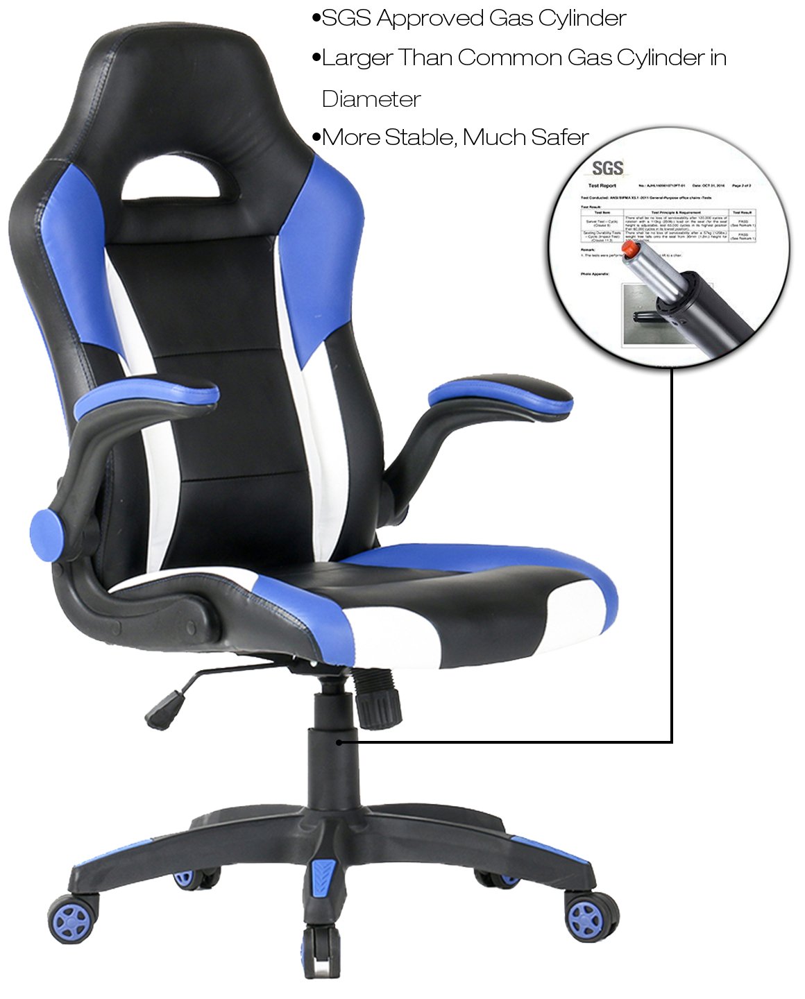 Seatzone Racing Car Style Bucket Seat Gaming Chair Curved