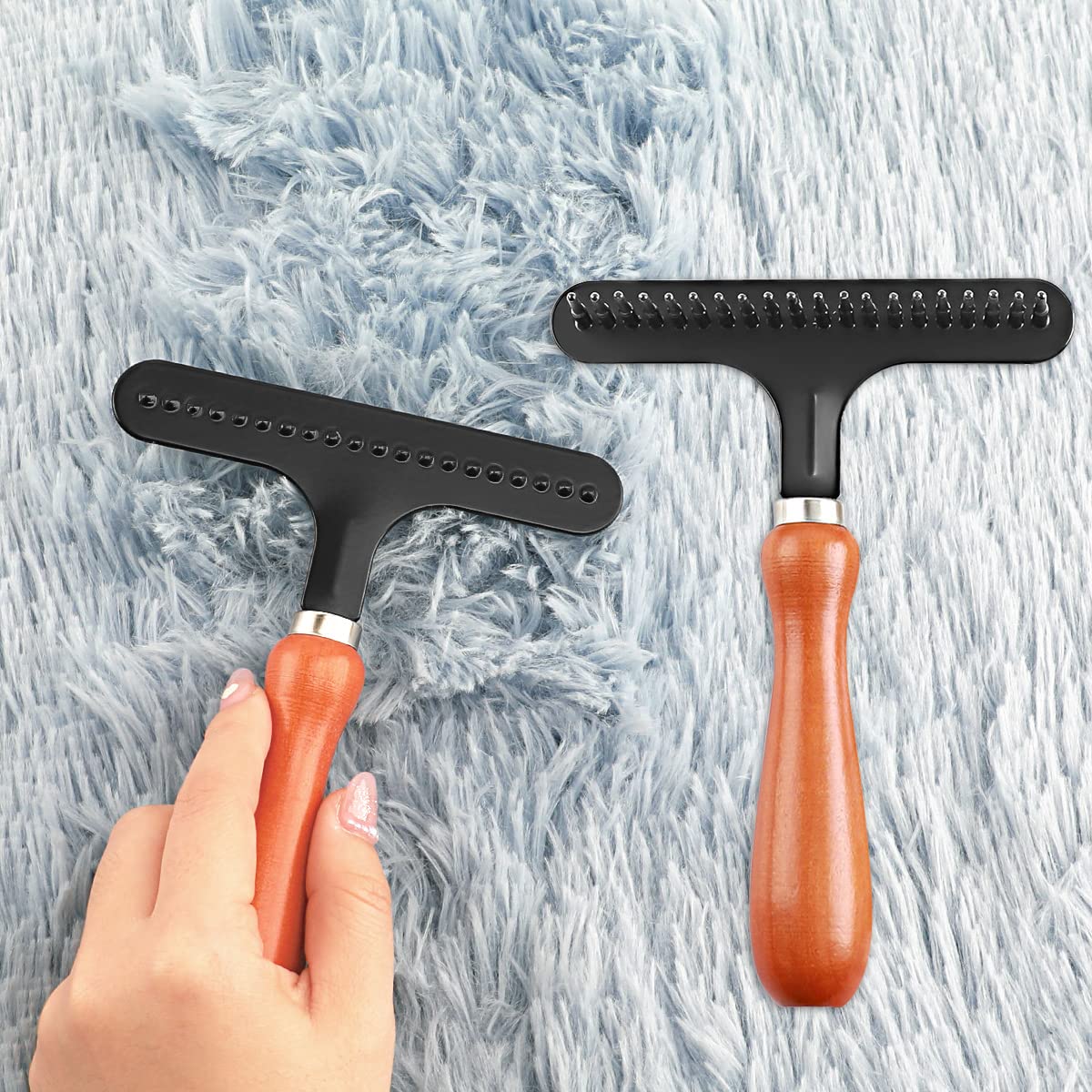 Photo 1 of Narisley Carpet Rake for Restoration - Shag Rug Groomer and Hair Cleaner Suitable for Carpets (4.3 Inch Width, 1 Piece)