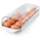 YouCopia FridgeView Rolling Egg Holder, BPA-Free Stackable Eggs Organizer with Removable Tray for Refrigerator Storage