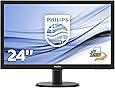 Philips 243V5LHAB Gaming Monitor 24" LED Full HD, 1920 x 1080, 1 ms, Audio Integrato, Multimediale, HDMI, DVI, VGA, Attacco VESA, Nero