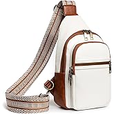 Small Sling Bag for Women Backpack Crossbody Fanny Pack, Chest Bag with Adjustable Strap, Waist Pack for Traveling White