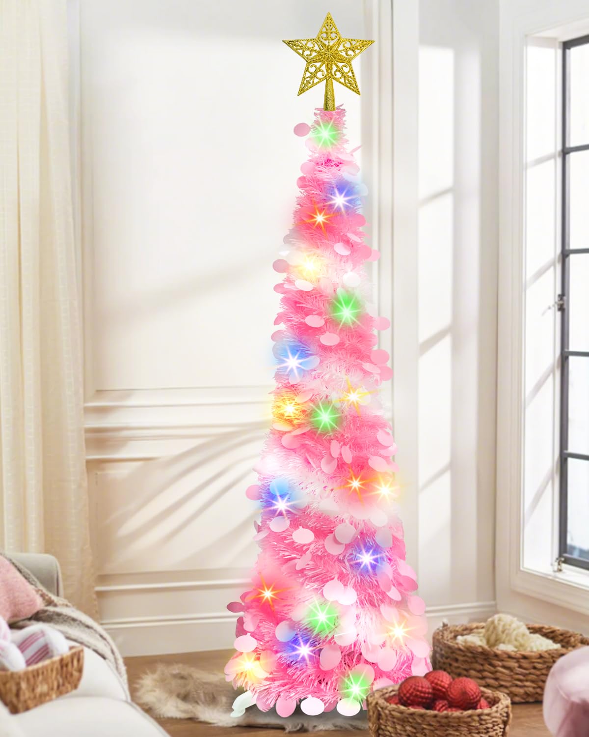 Succwoah 5 FT Collapsible Christmas Pop Up Tree