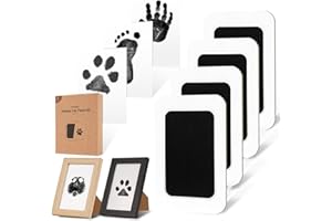 catose Inkless Paw Print Kit for Dogs,Cats & Babies - Clean Touch Dog Nose & Baby Handprint Kit,Mess Free Dog Paw Print Kit,4-Pcs Ink Pads & 2 Wooden Frames - Keepsake Gifts for Pet Lovers,New Moms