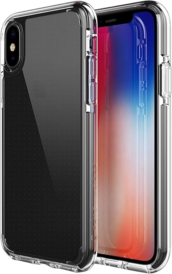 Patchworks Iphone X Clear Case Pure Shield Ex Smudge Free Back Pc Soft Tpu Bumper With Elastomer And Air Pocket Corner Impact Drop Protection Wireless Charging For Iphone X 17 Black Clear Amazon Co Uk