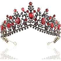 Amazon.com: Red Crown, CIEHER Queen of Hearts Rhinestone