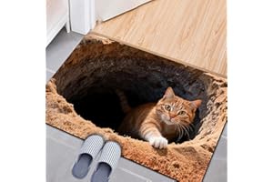 3D Carpet Bottomless Hole Optical Illusion Area Rug, 2026 New 3D Hole Rug– Non-Slip Front Door Mat for Kids Playroom, Living 