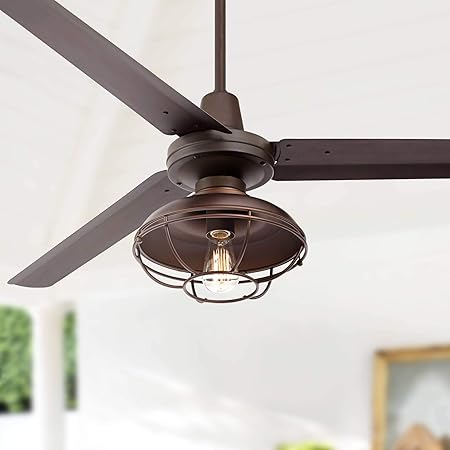60 Turbina Industrial Outdoor Ceiling Fan With Light Led Remote