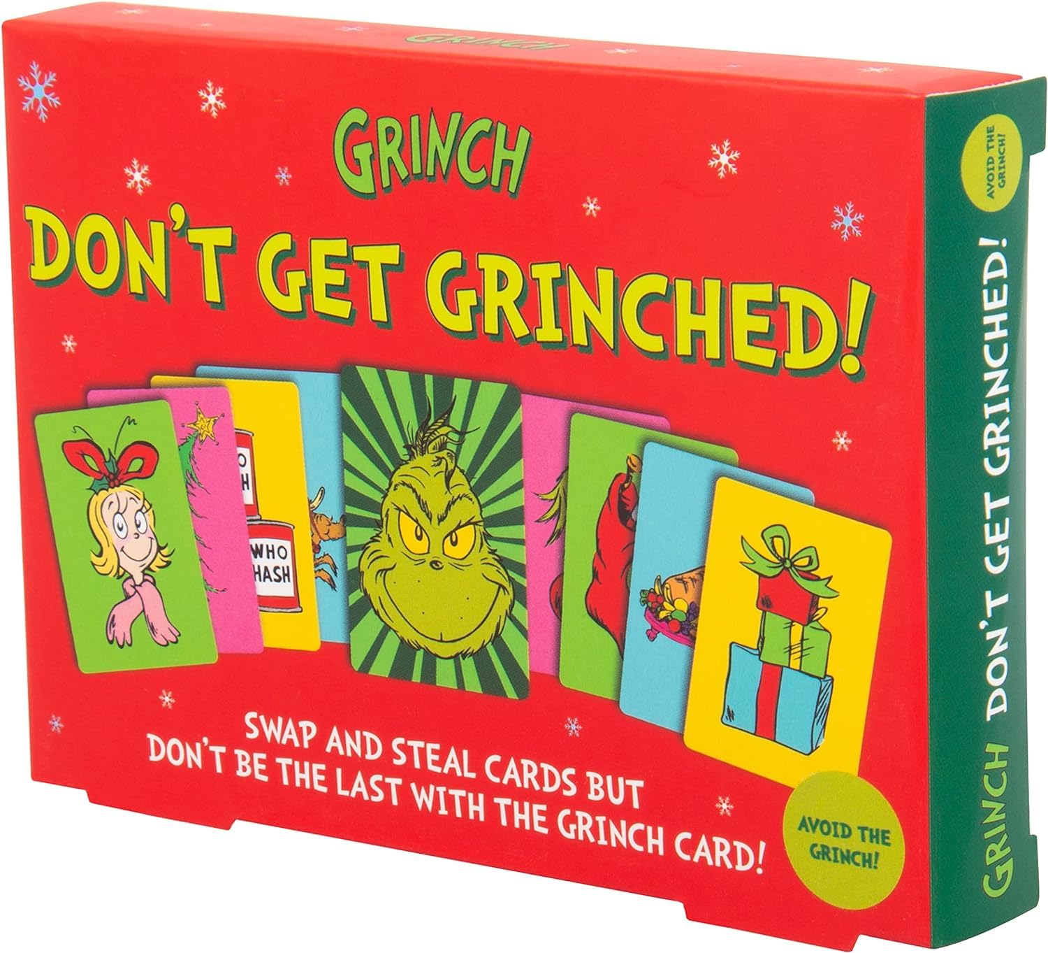 Fizz Creations The Grinch Christmas Card Game Don't Get Grinched! Matching Pair Game. Includes 73 Full Colour Grinch Cards. Officially Licensed Dr Seuss Grinch Merchandise.