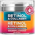 Retinol Cream for Face with Hyaluronic Acid, Collagen Day & Night Moisturizer for Women and Men, Age Solution Cream, 1.85 Oz