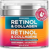 Retinol Cream for Face with Hyaluronic Acid, Collagen Day & Night Moisturizer for Women and Men, Age Solution Cream, 1.85 Oz