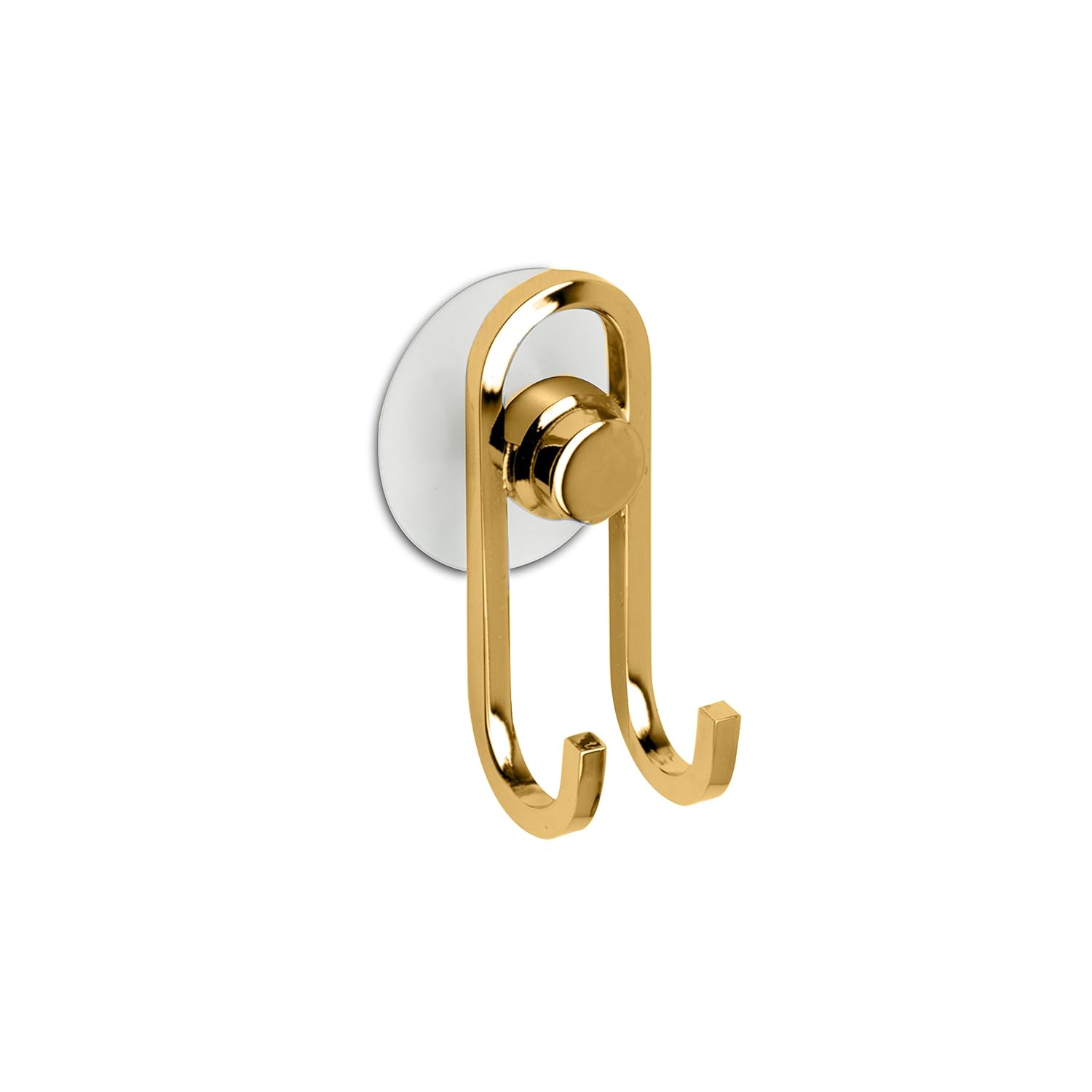 WLuxury Brass Double Towel Robe Hook/Hanger Suction Cup for Bath and Squeegee