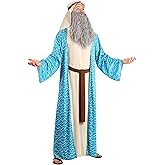 Mens Deluxe Noah Costume with Tunic, Robe, Headpiece, Belt, Beard and Mustache | Biblical Character Halloween Outfit
