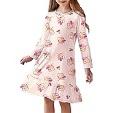 Arshiner Girls' Sleepwear Long Sleeve Cute Nightgown Nightie Pajama Dress